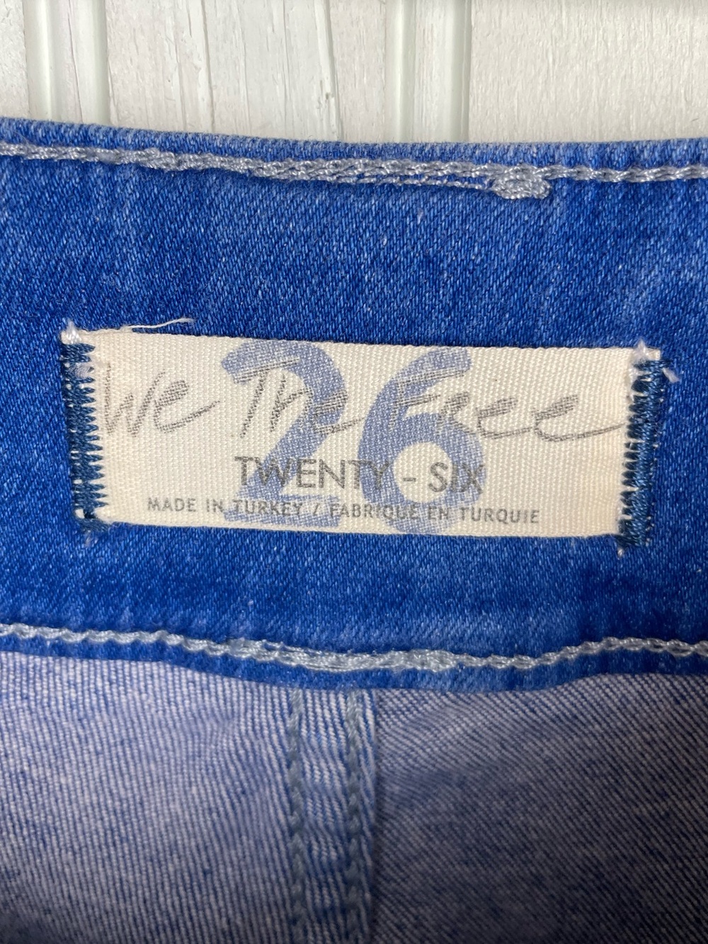 Free People Layla Boho High Rise Flare Leg Jeans Size 26 Electric Blue Denim - Picture 8 of 11